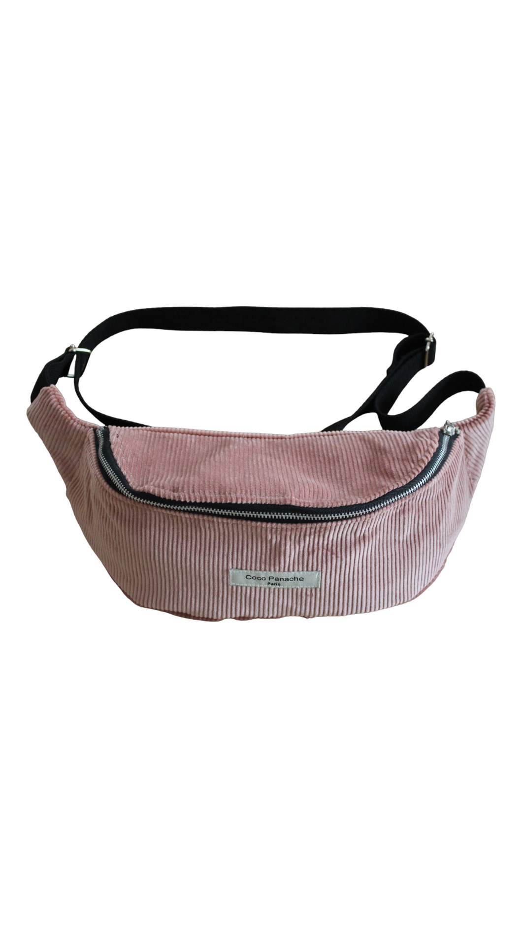 Sac banane velours de coton rose. Pièce unique . Fabriquée en France. 