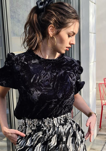 Blouse velours noir Coco Panache