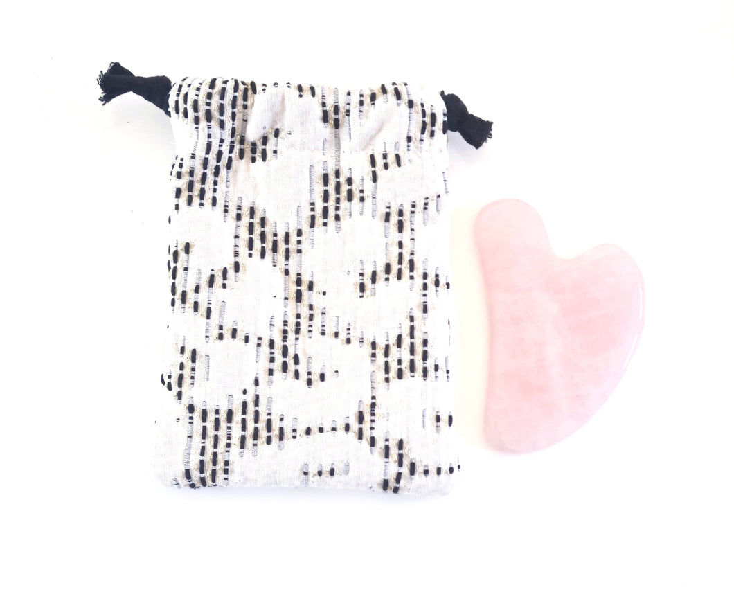 Gua Sha en Quartz rose